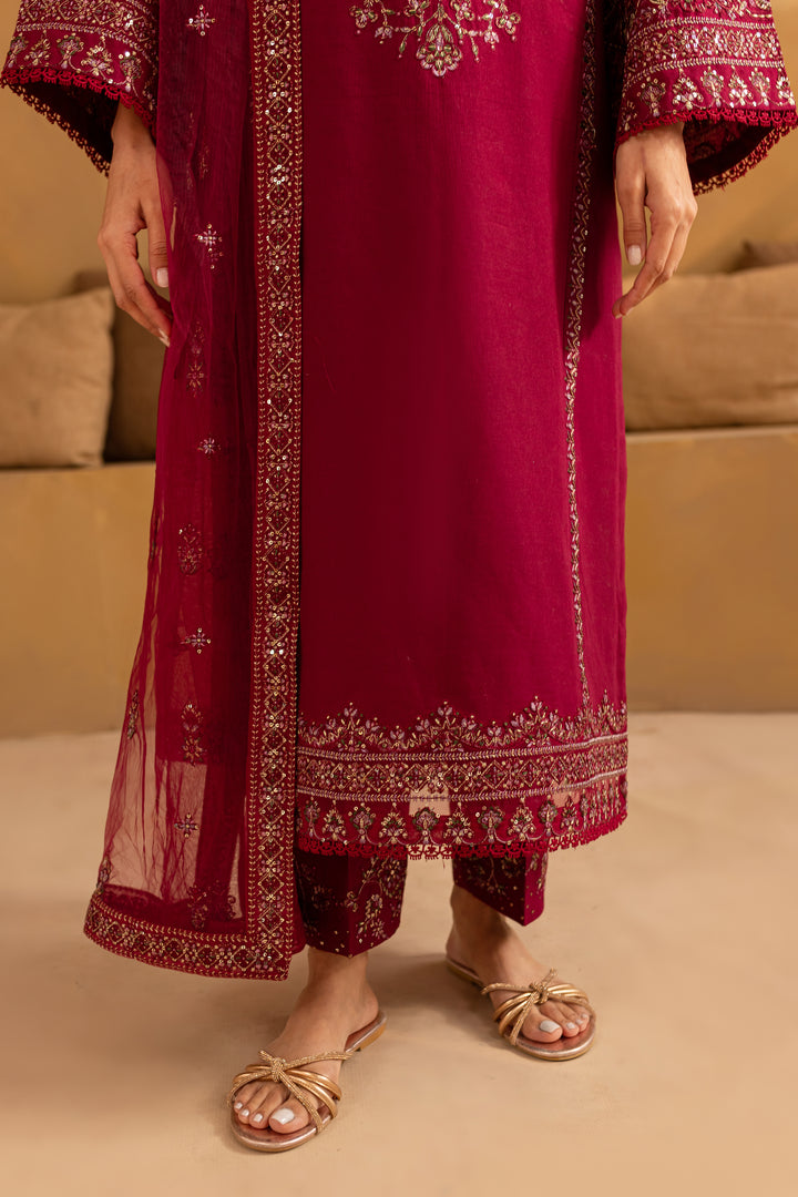 Balin 3Pc - Embroidered Khaddar Dress - BATIK