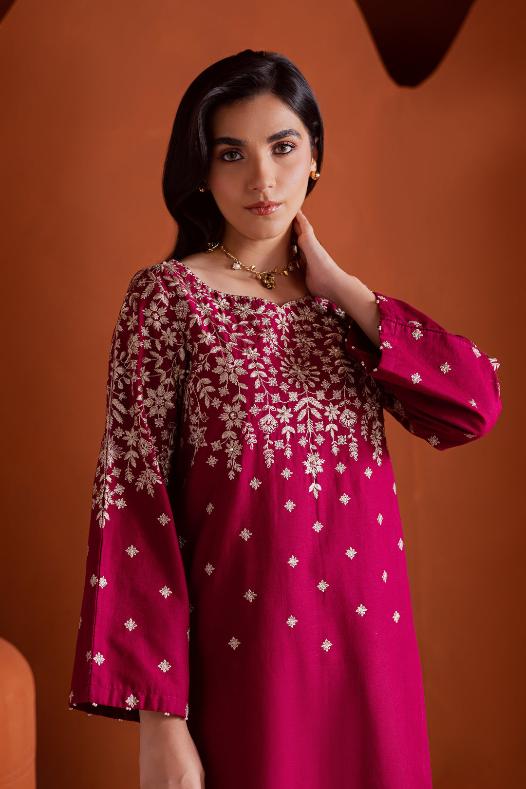 Cherry on top 2Pc - Embroidered Khaddar Dress