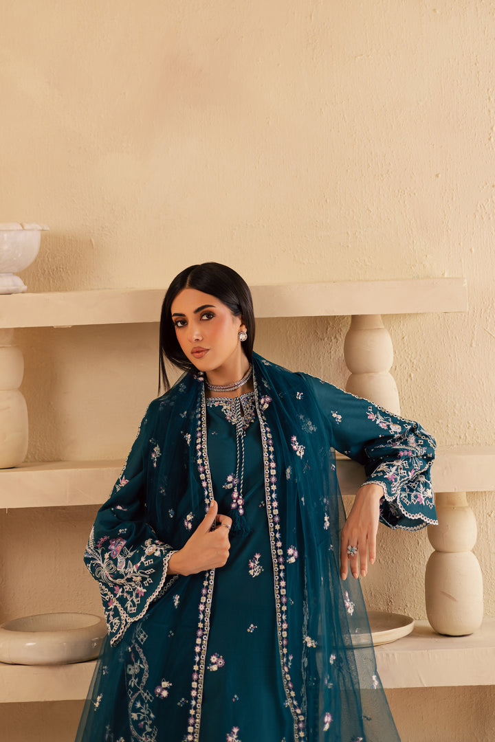 Amaan 3Pc - Embroidered Solid Dress - BATIK