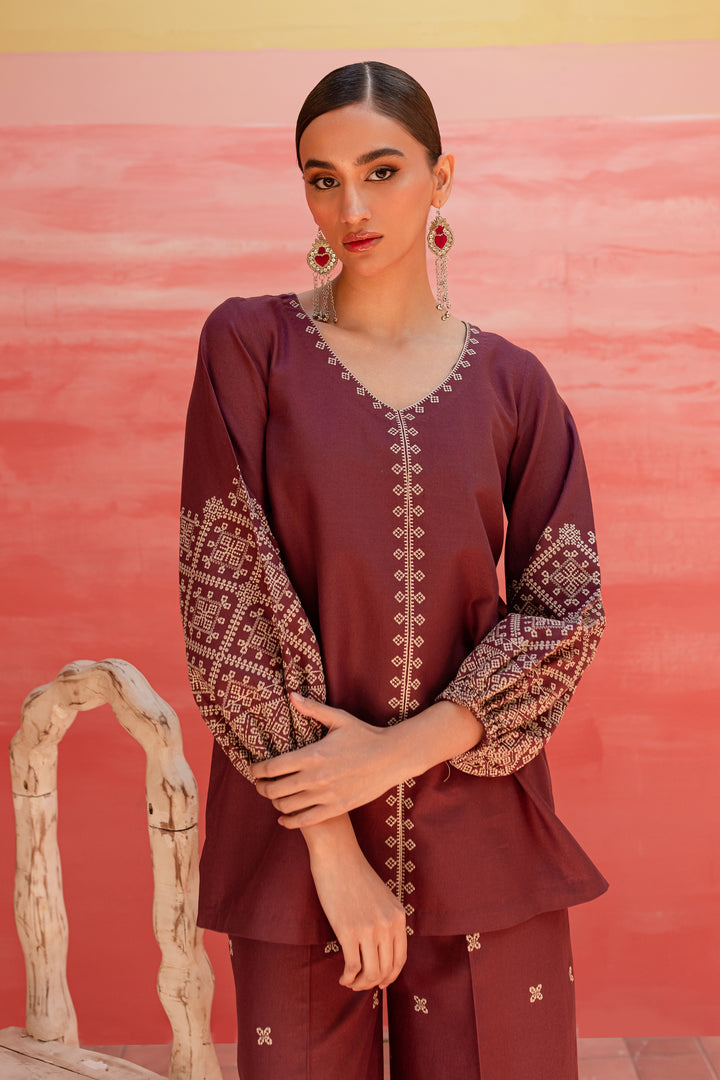 Cora Line 2Pc - Embroidered Khaddar Dress - BATIK