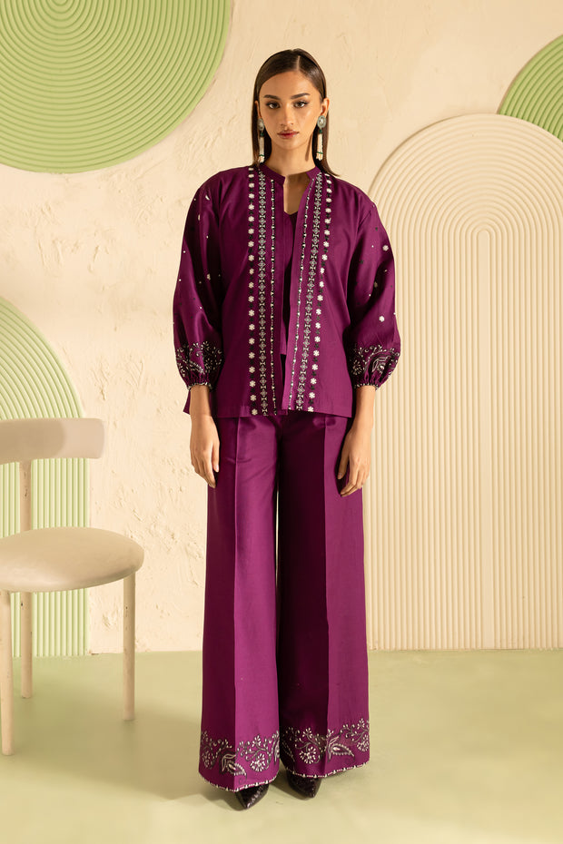 Edwina 3Pc - Embroidered Khaddar Dress