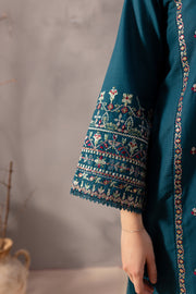 Blue Pearl 2Pc - Embroidered Khaddar Dress - BATIK