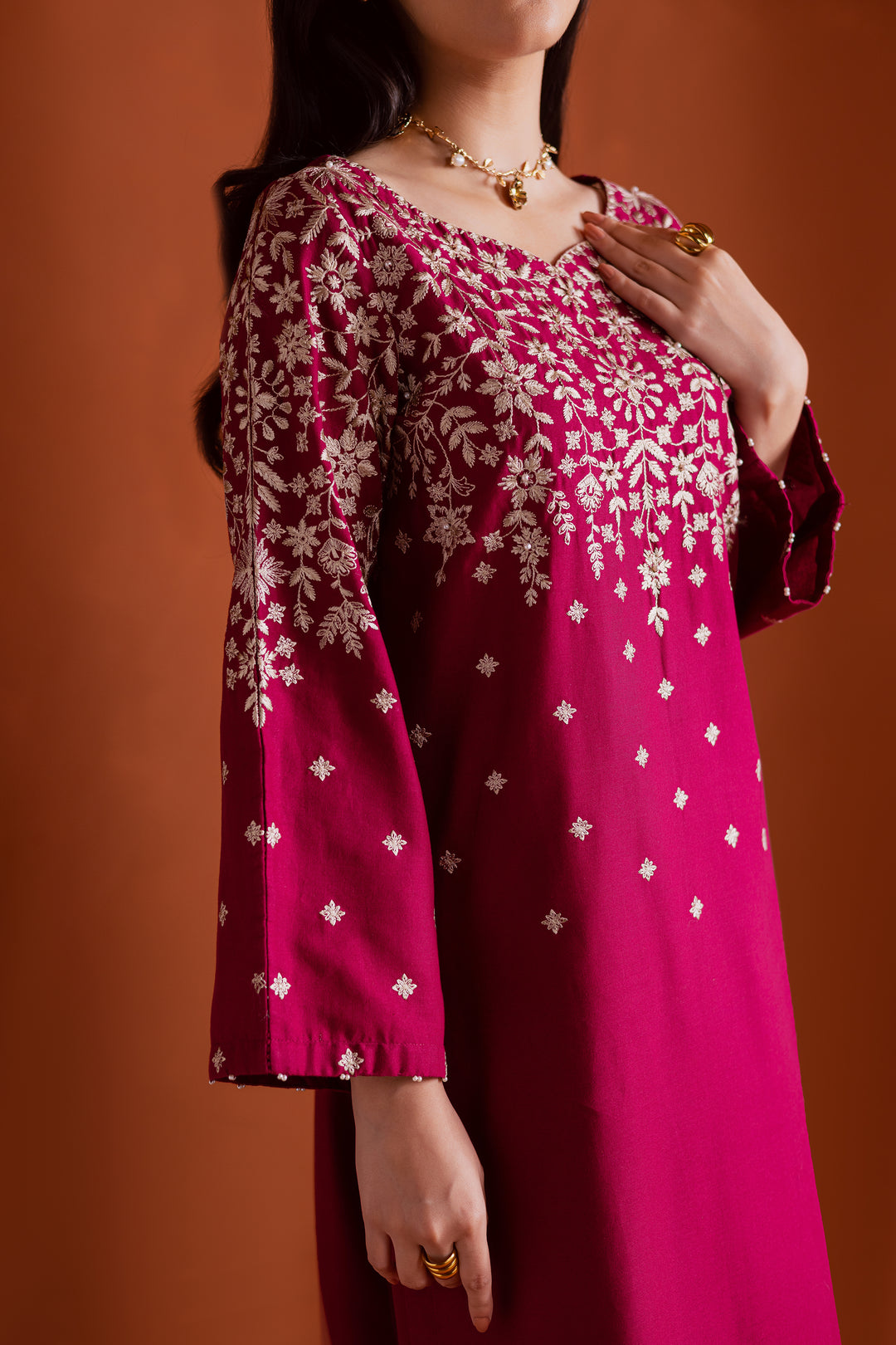 Cherry on top 2Pc - Embroidered Khaddar Dress