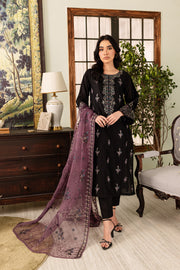 Black Eve 3Pc - Embroidered Lawn Dress