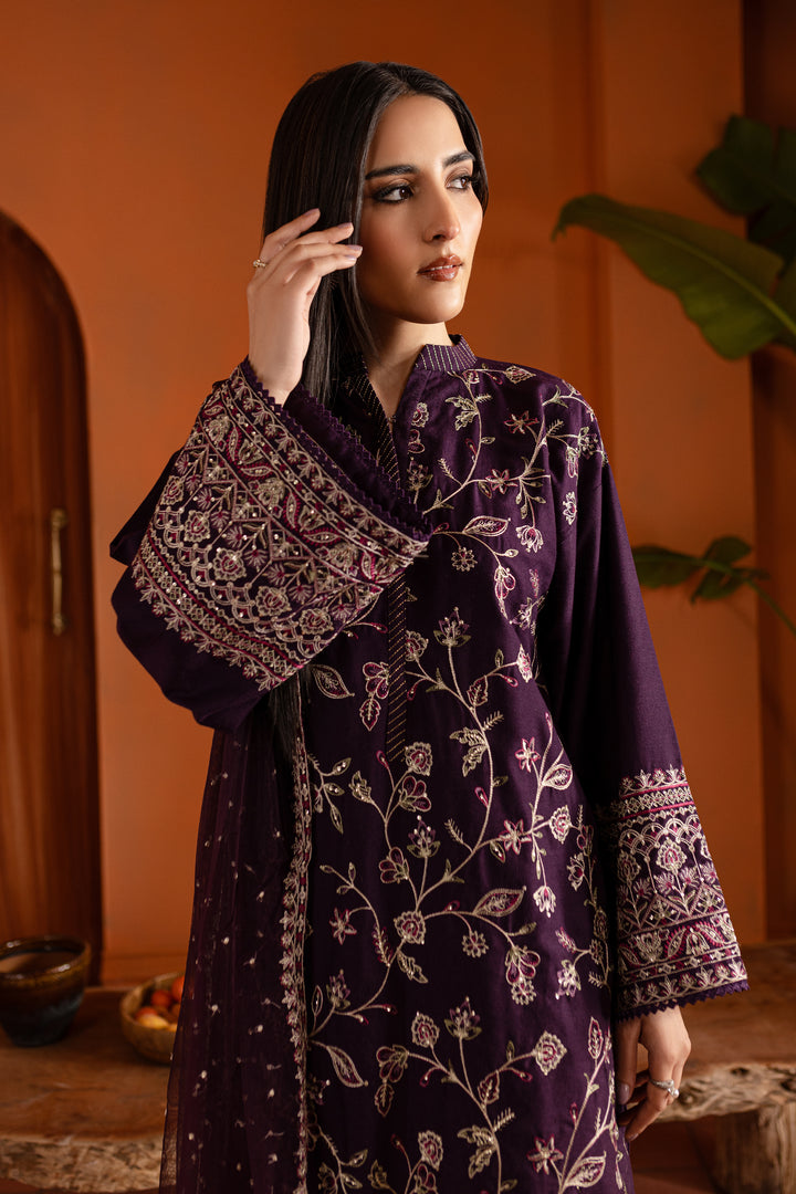 Dazzel 3Pc - Embroidered Karandi Dress - BATIK