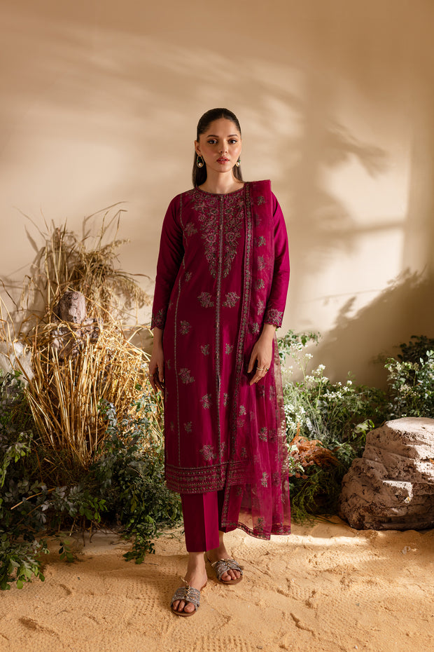 Rosecrest 3Pc - Embroidered Lawn Dress - BATIK