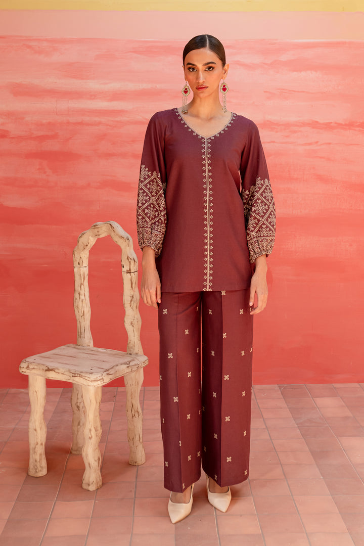 Cora Line 2Pc - Embroidered Khaddar Dress - BATIK