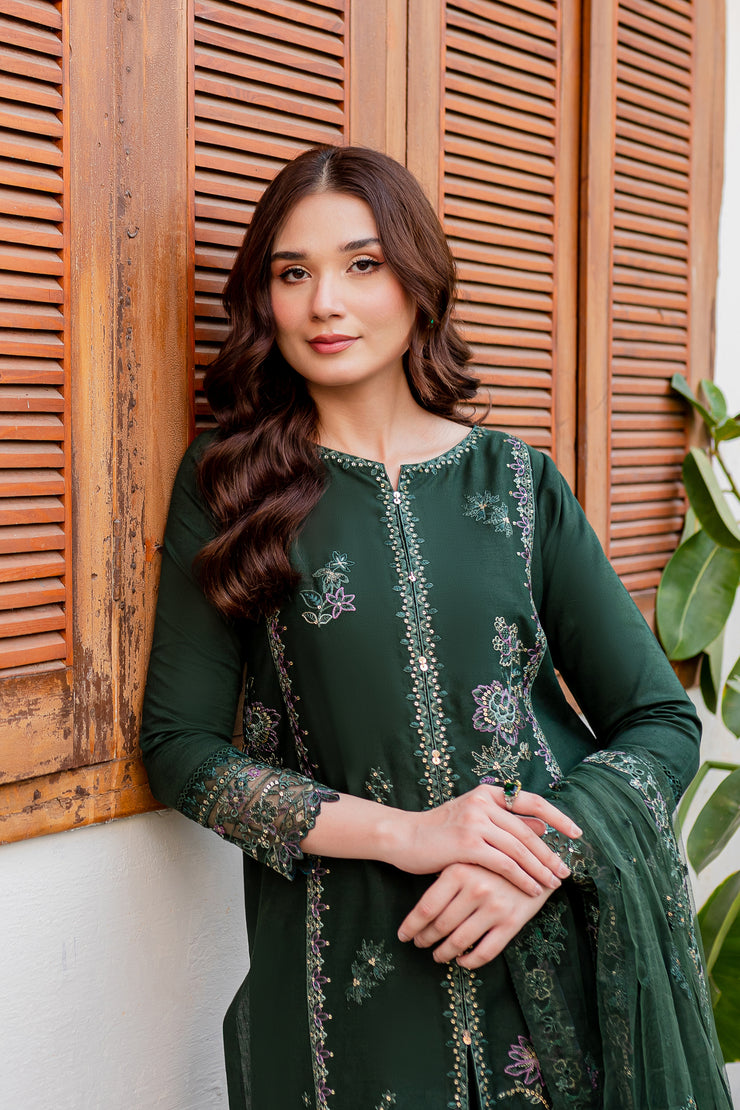 Maesha 3Pc - Embroidered Karandi Dress - BATIK