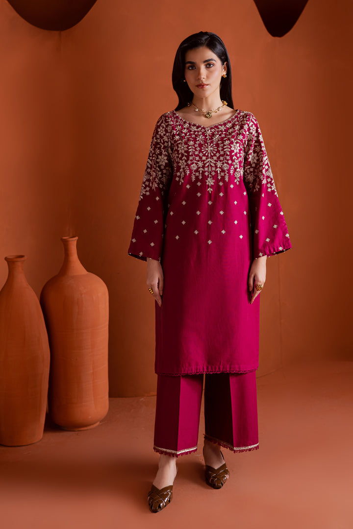 Cherry on top 2Pc - Embroidered Khaddar Dress