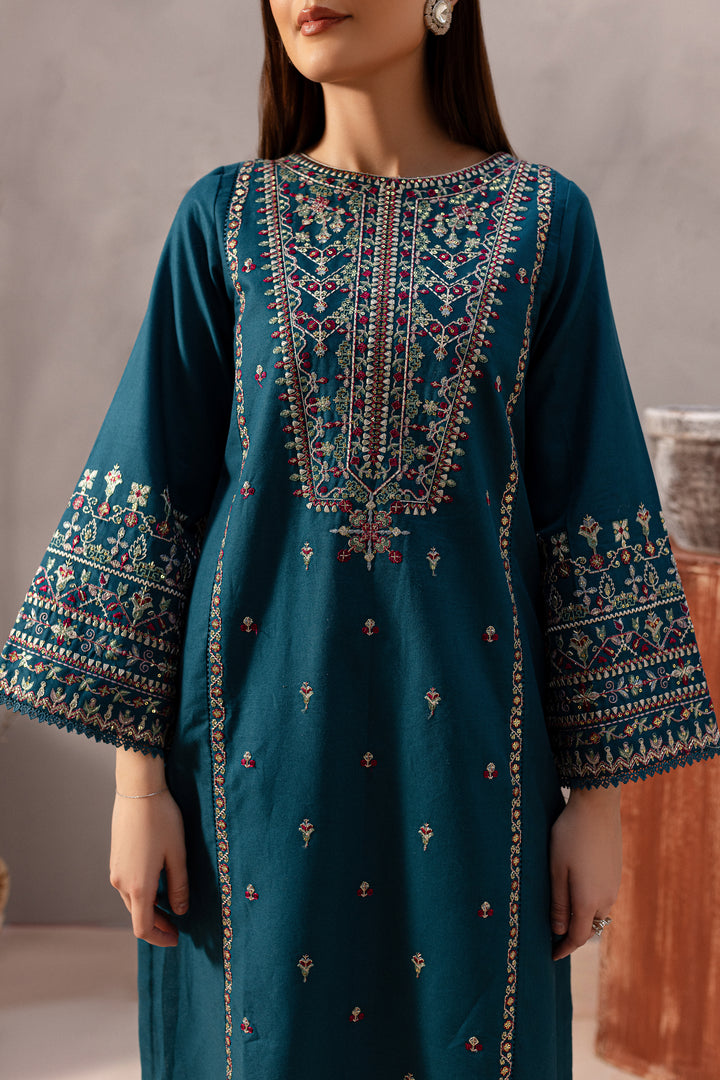 Blue Pearl 2Pc - Embroidered Khaddar Dress - BATIK