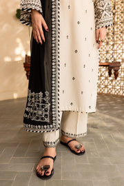 White Jewel 3Pc - Embroidered Khaddar Dress - BATIK