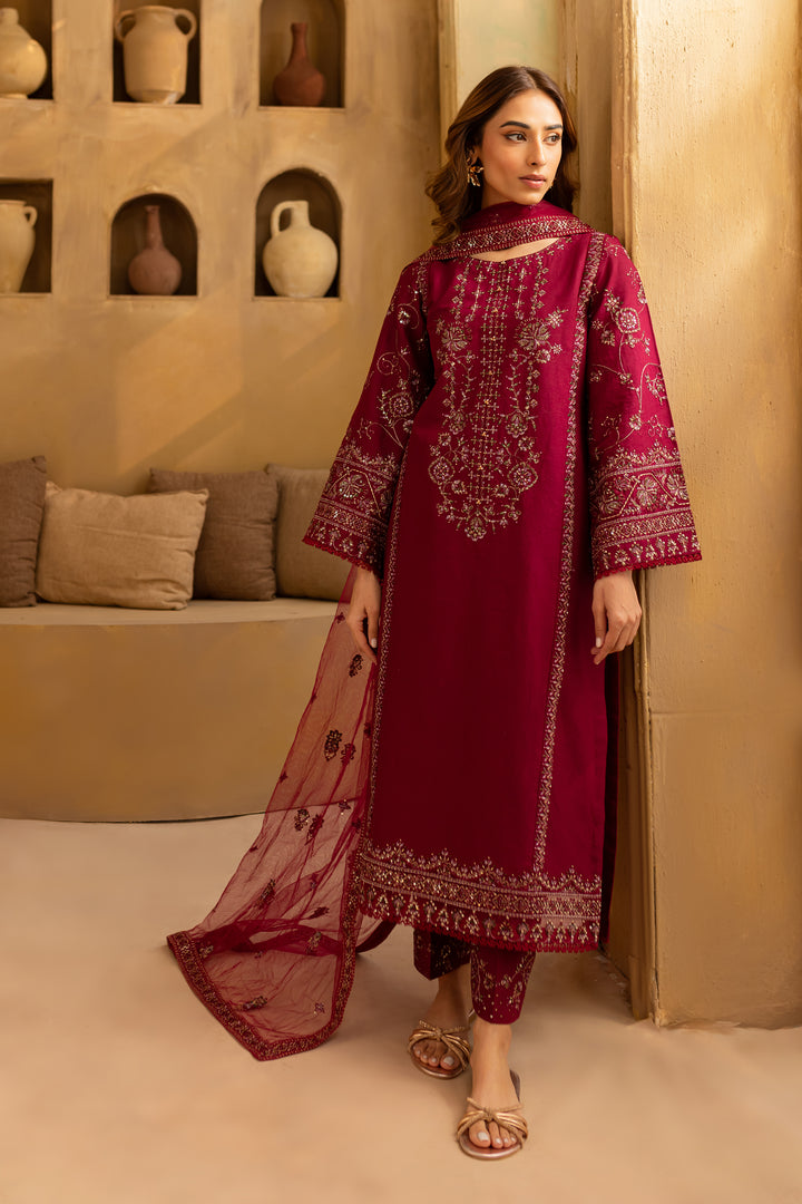 Balin 3Pc - Embroidered Khaddar Dress - BATIK