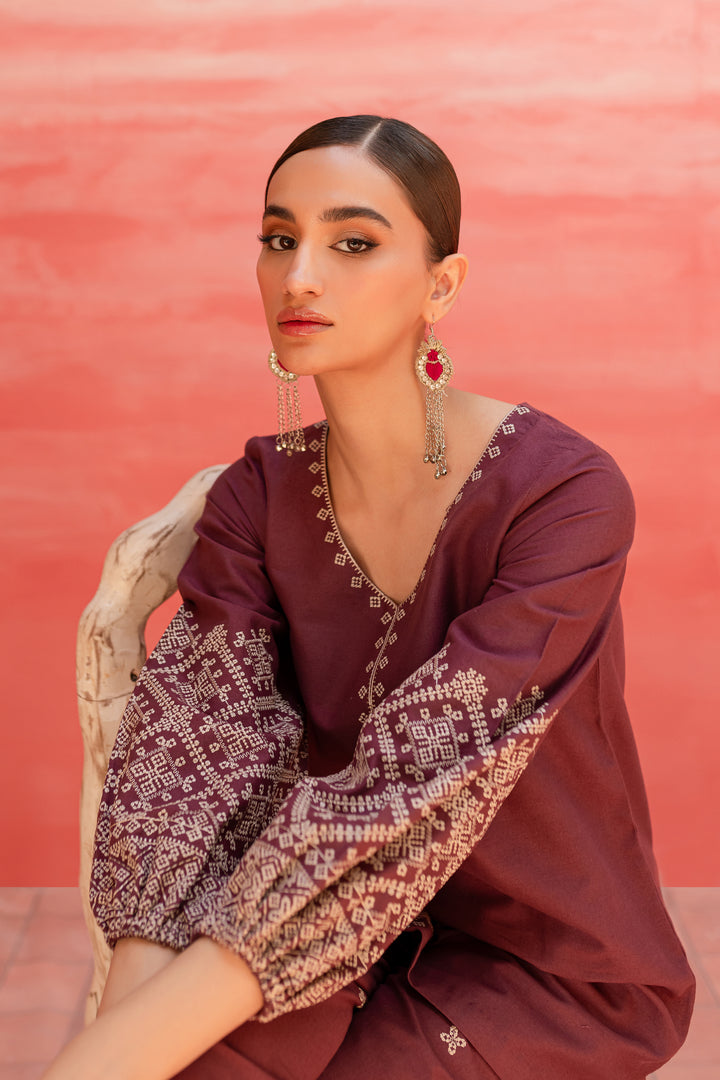 Cora Line 2Pc - Embroidered Khaddar Dress - BATIK