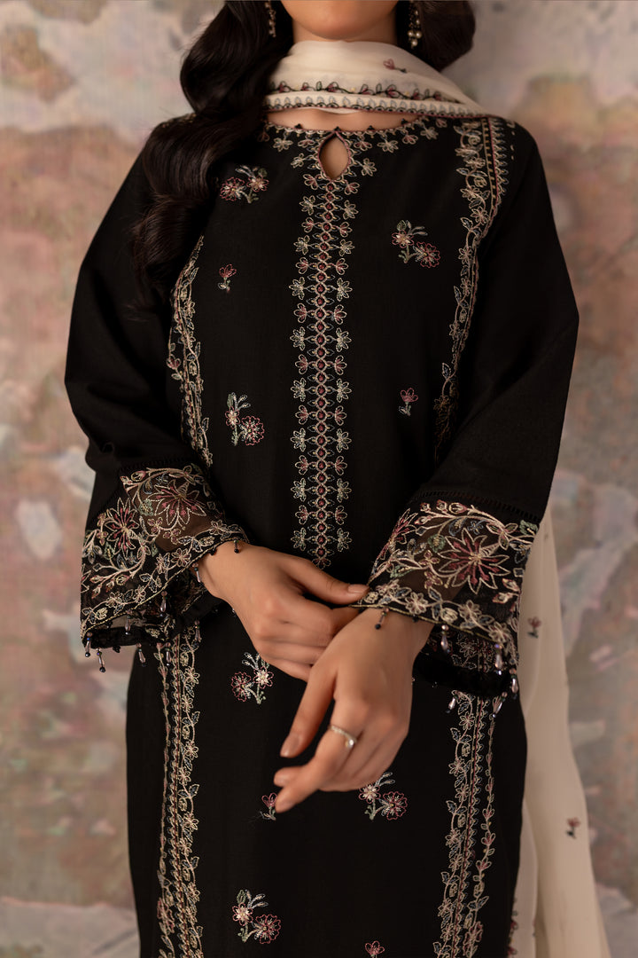 Black List 3Pc - Embroidered Karandi Dress - BATIK