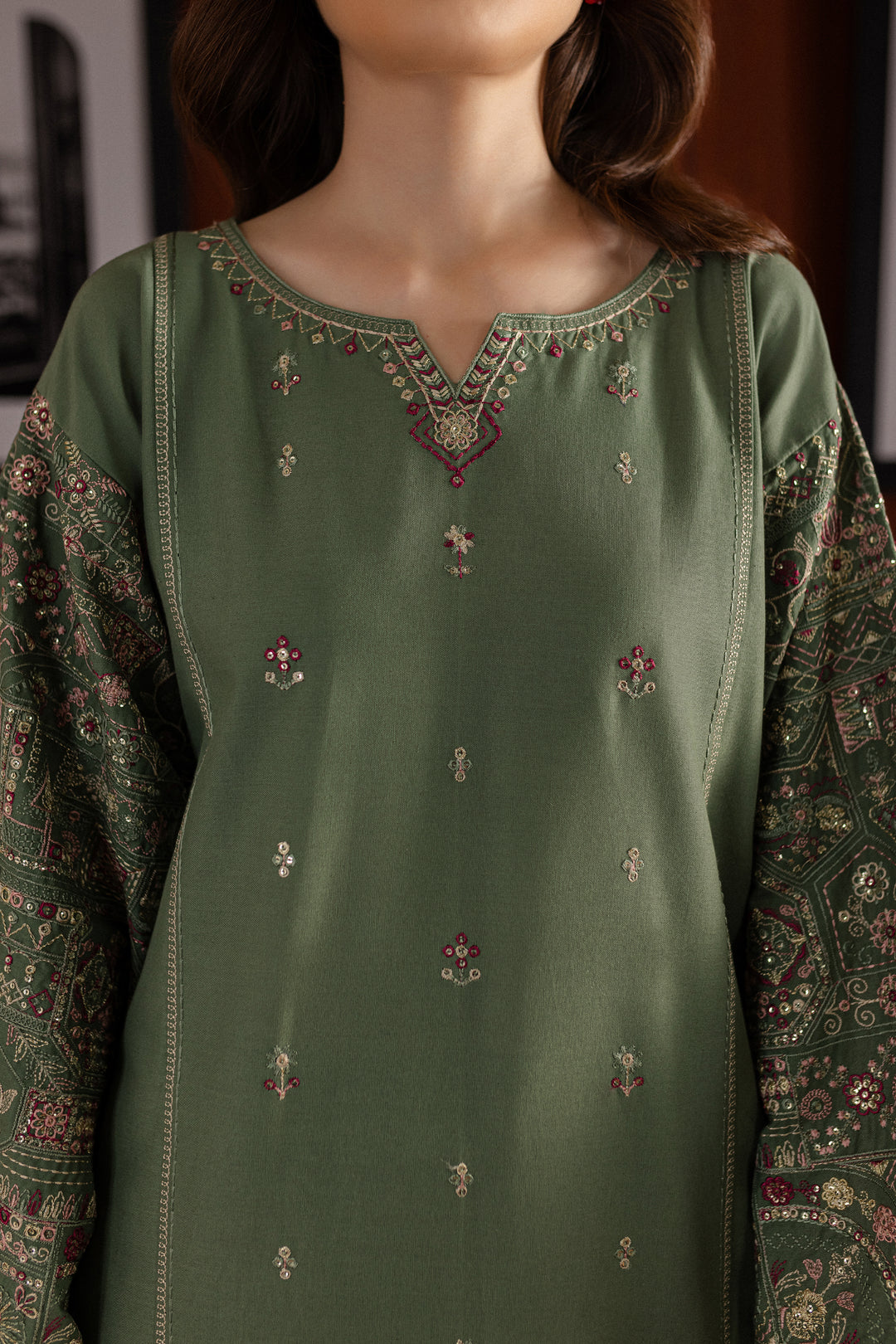 Mila 2Pc - Embroidered Khaddar Dress - BATIK