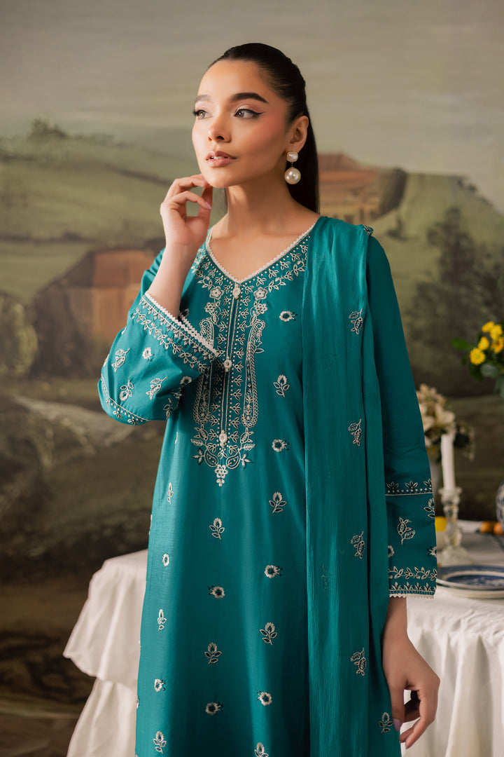 Aqua 3Pc - Embroidered Lawn Pret