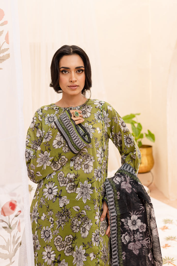 Huram 3Pc - Printed Lawn Dress - BATIK