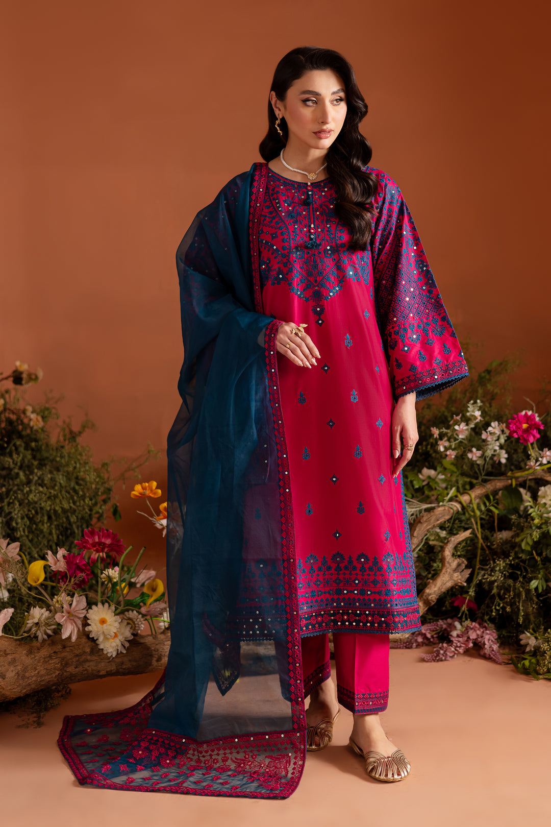 Granite 3Pc - Embroidered Lawn Dress