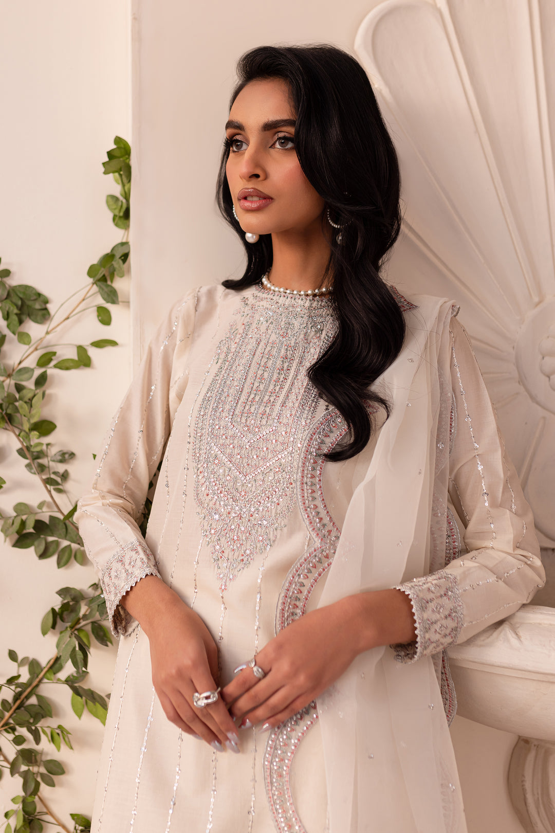 Feeha 3Pc - Embroidered Sharara Pret