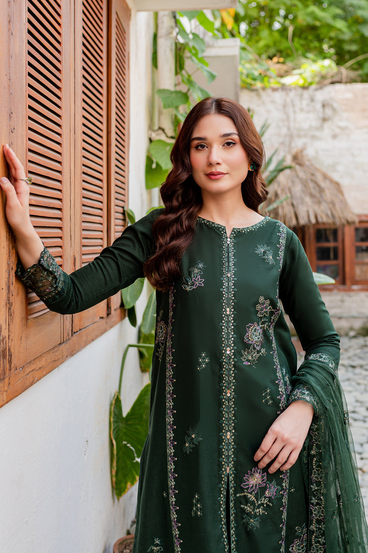 Maesha 3Pc - Embroidered Karandi Dress - BATIK