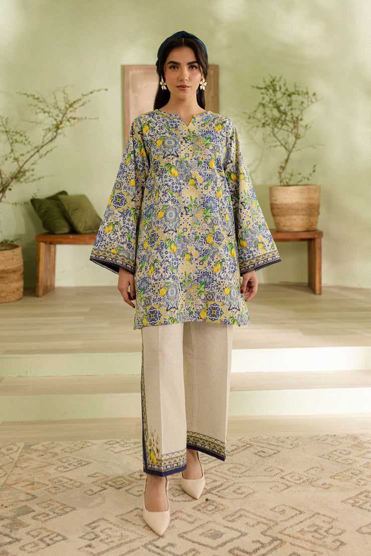 Bella 2Pc - Printed Khaddar Dress