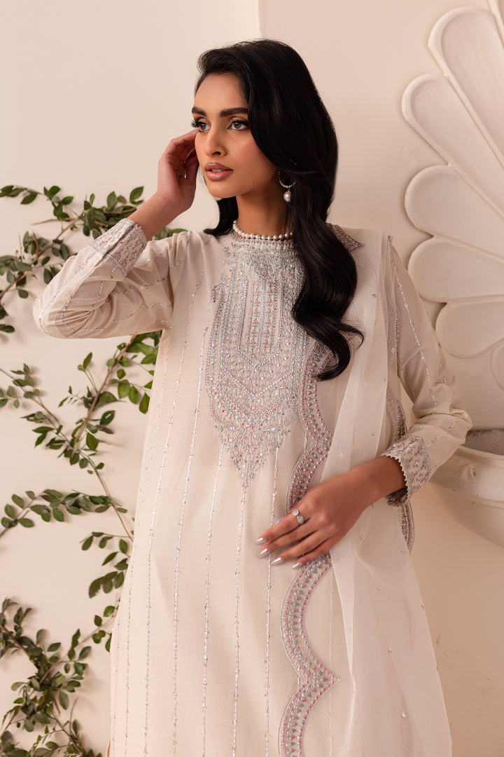 Feeha 3Pc - Embroidered Sharara Pret