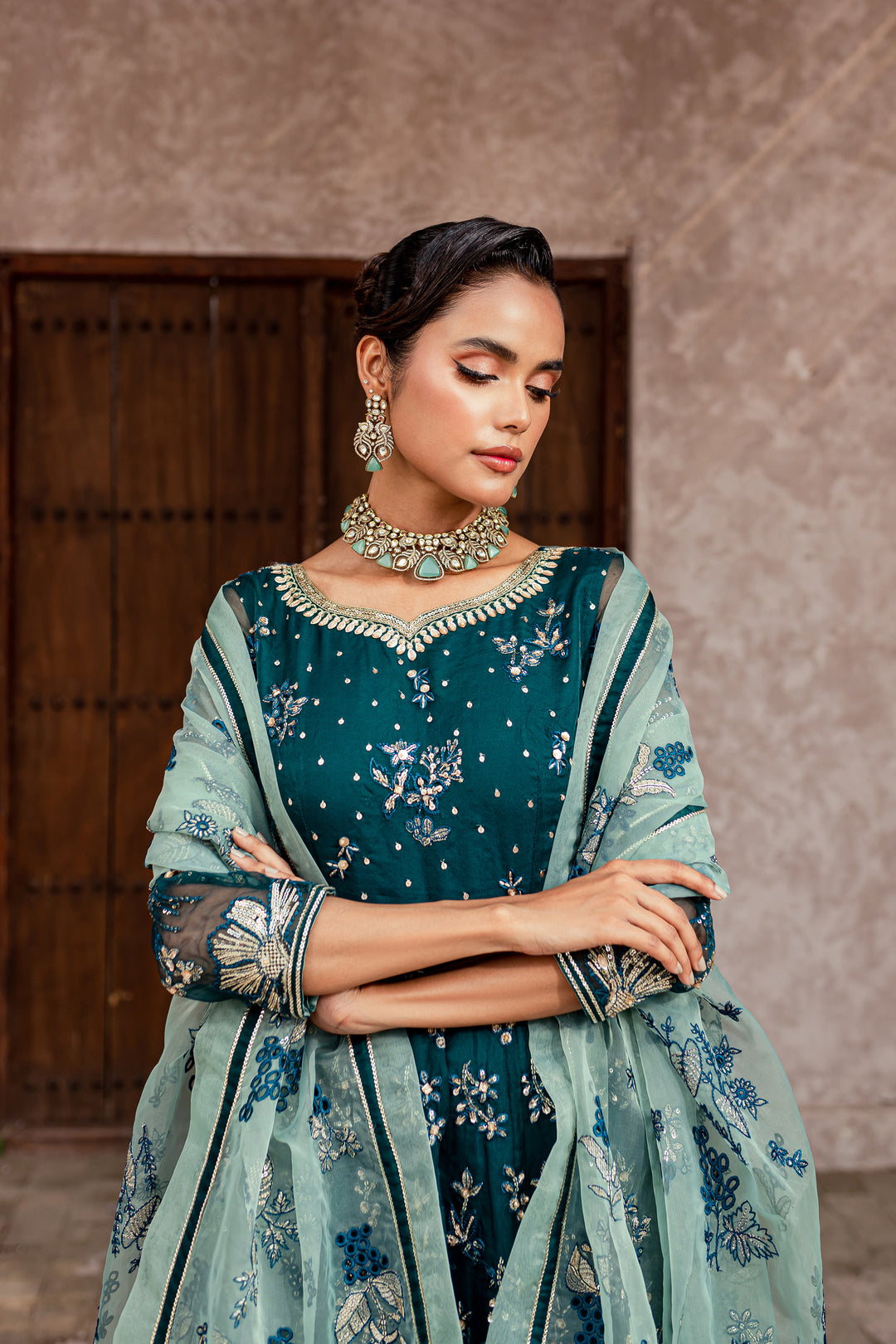 Teal 3Pc - Formal Dress - BATIK