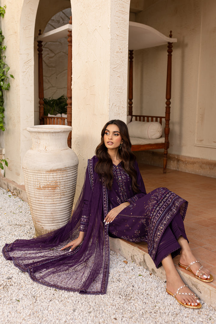 Mal 3Pc - Embroidered Khaddar Dress - BATIK