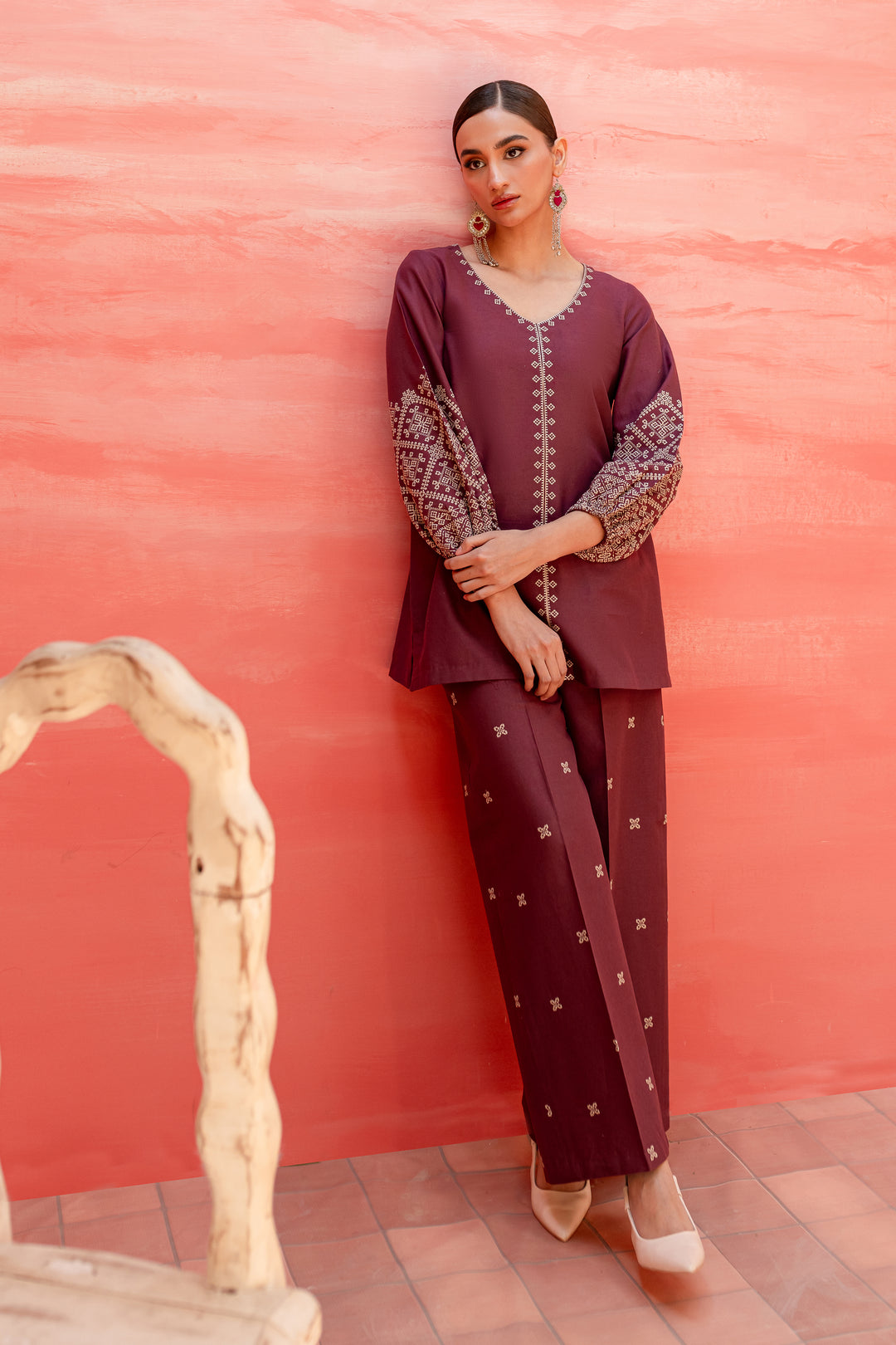 Cora Line 2Pc - Embroidered Khaddar Dress - BATIK