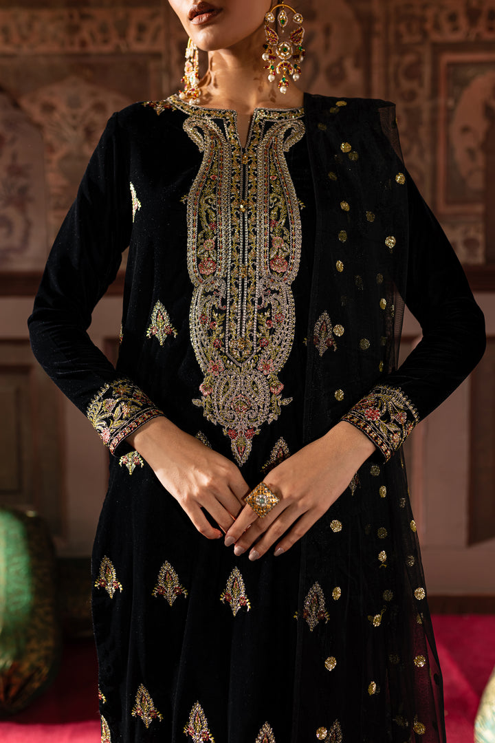 Siyah Gul 3Pc- Embroidered Luxe Pret - BATIK