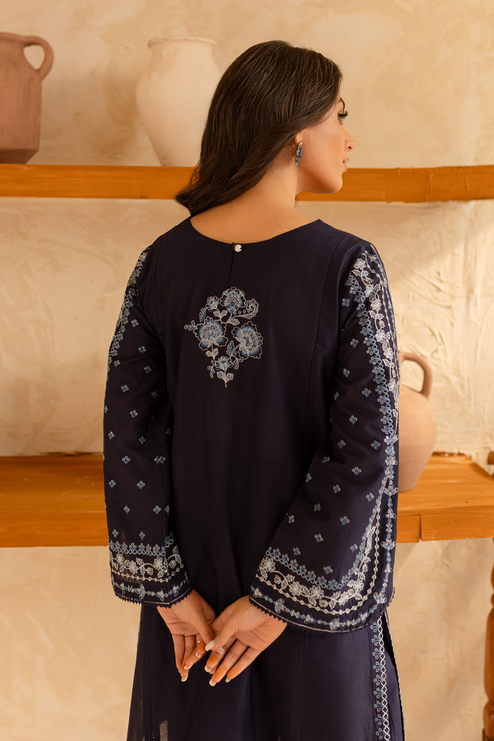 Blue Indigo 2Pc - Embroidered Lawn Dress