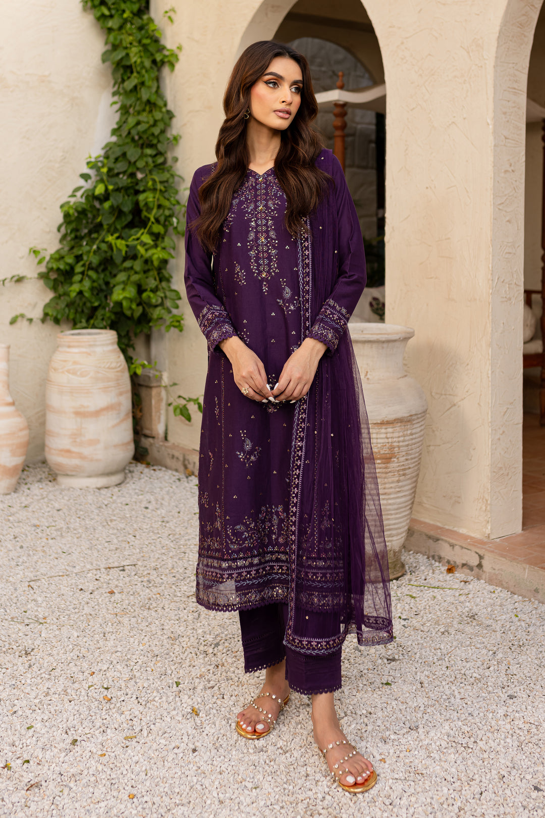 Mal 3Pc - Embroidered Khaddar Dress - BATIK