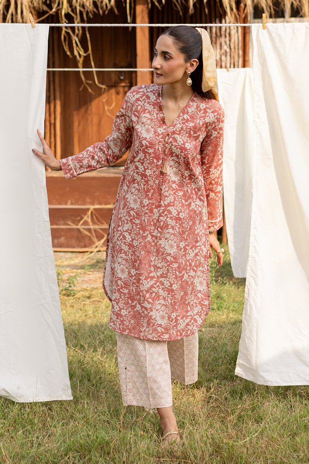 Omal 2Pc - Printed Khaddar Dress