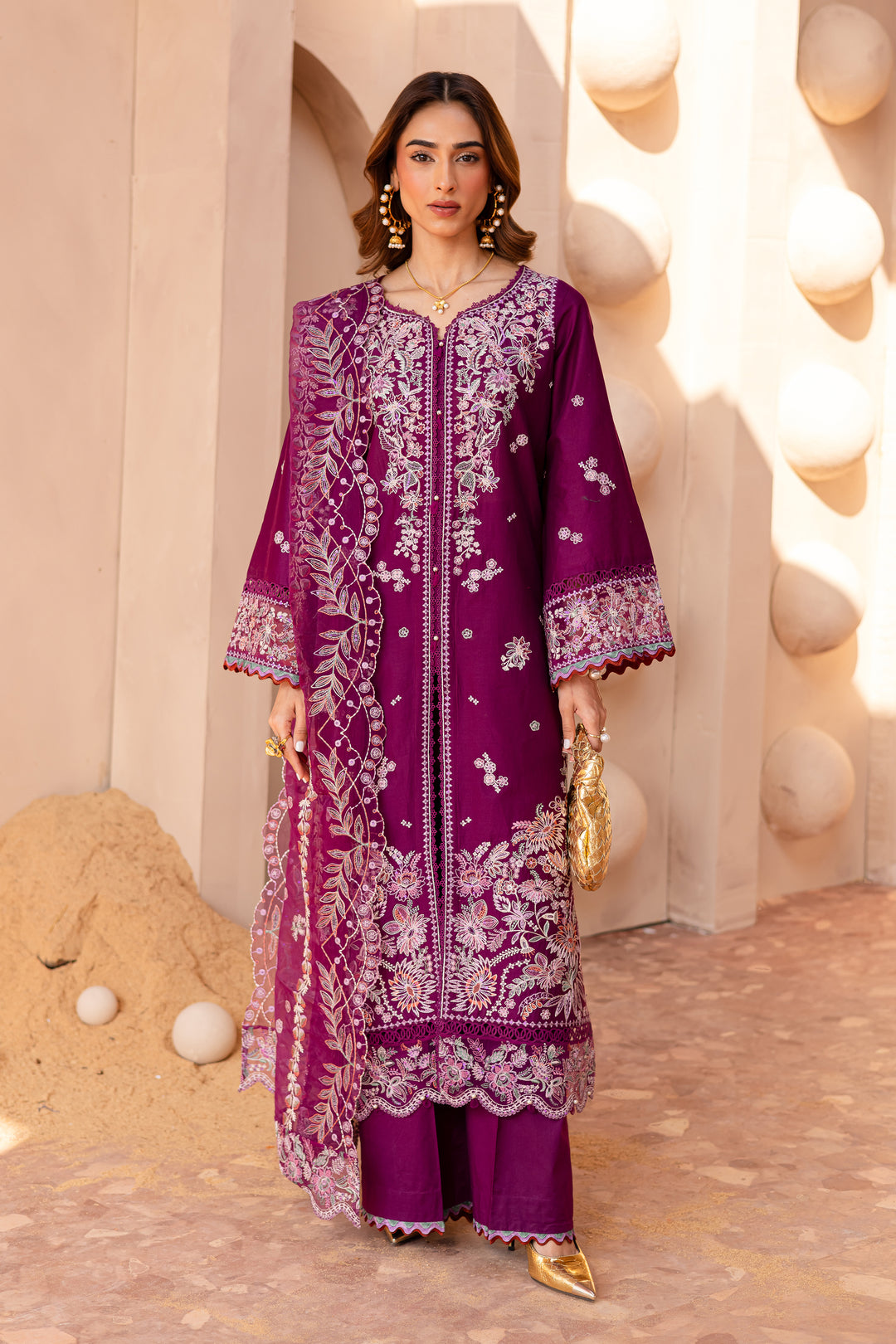 Roop 3Pc - Embroidered Luxe Pret