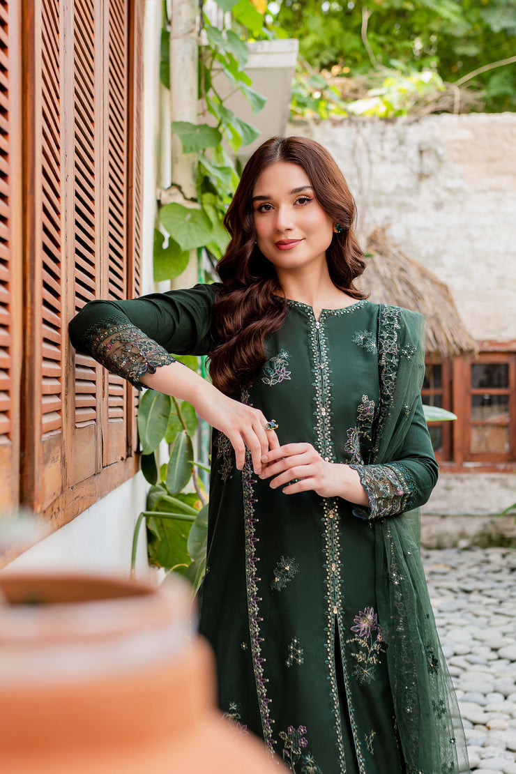 Maesha 3Pc - Embroidered Karandi Dress - BATIK
