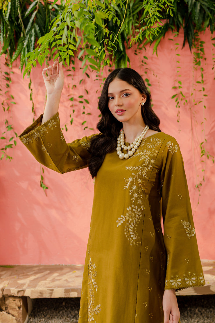 Meeray 2Pc - Embroidered Khaddar Dress - BATIK
