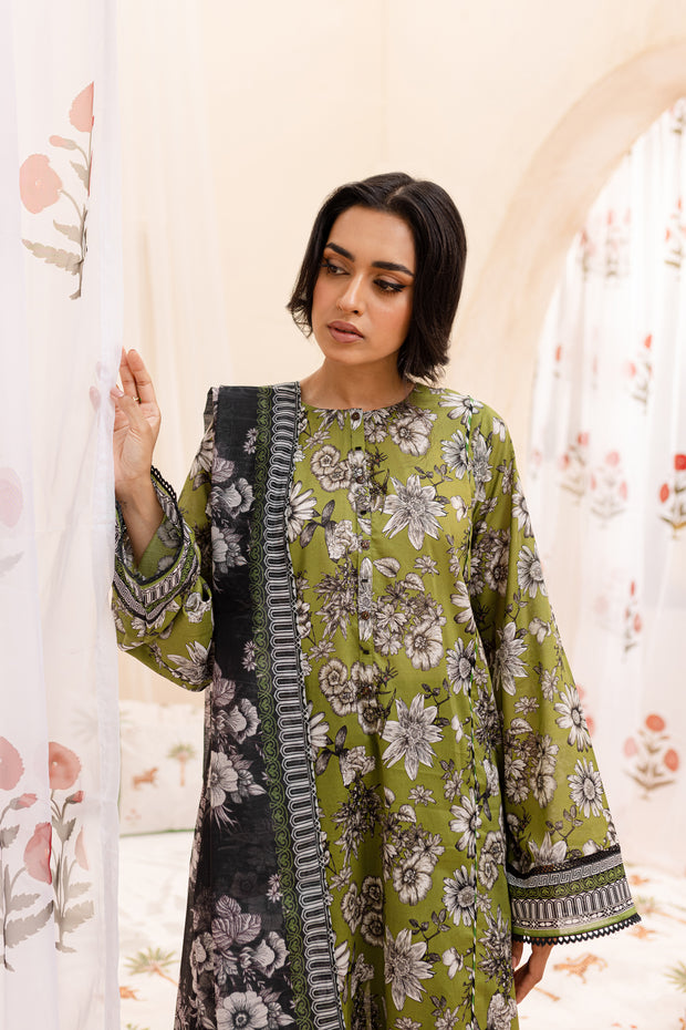 Huram 3Pc - Printed Lawn Dress - BATIK