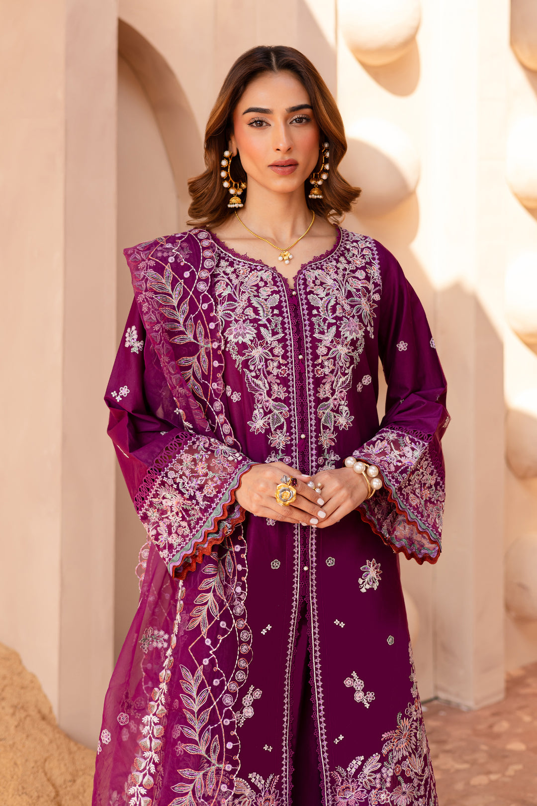 Roop 3Pc - Embroidered Luxe Pret