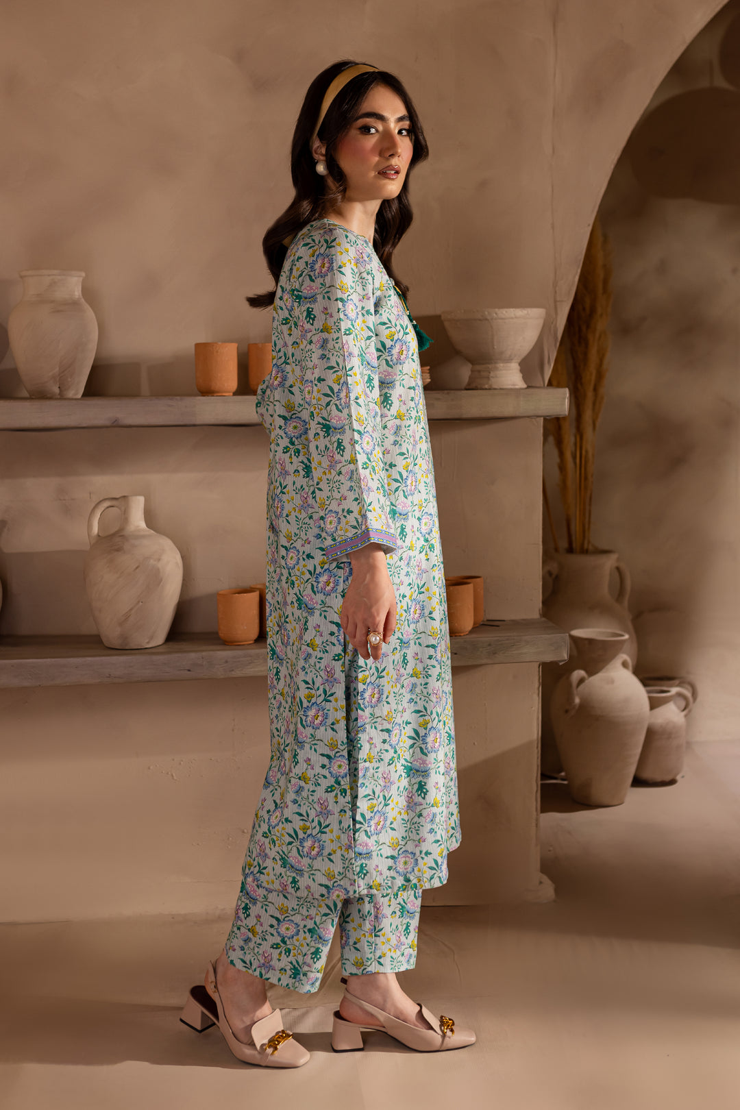 Asna 2Pc - Printed Khaddar Dress - BATIK