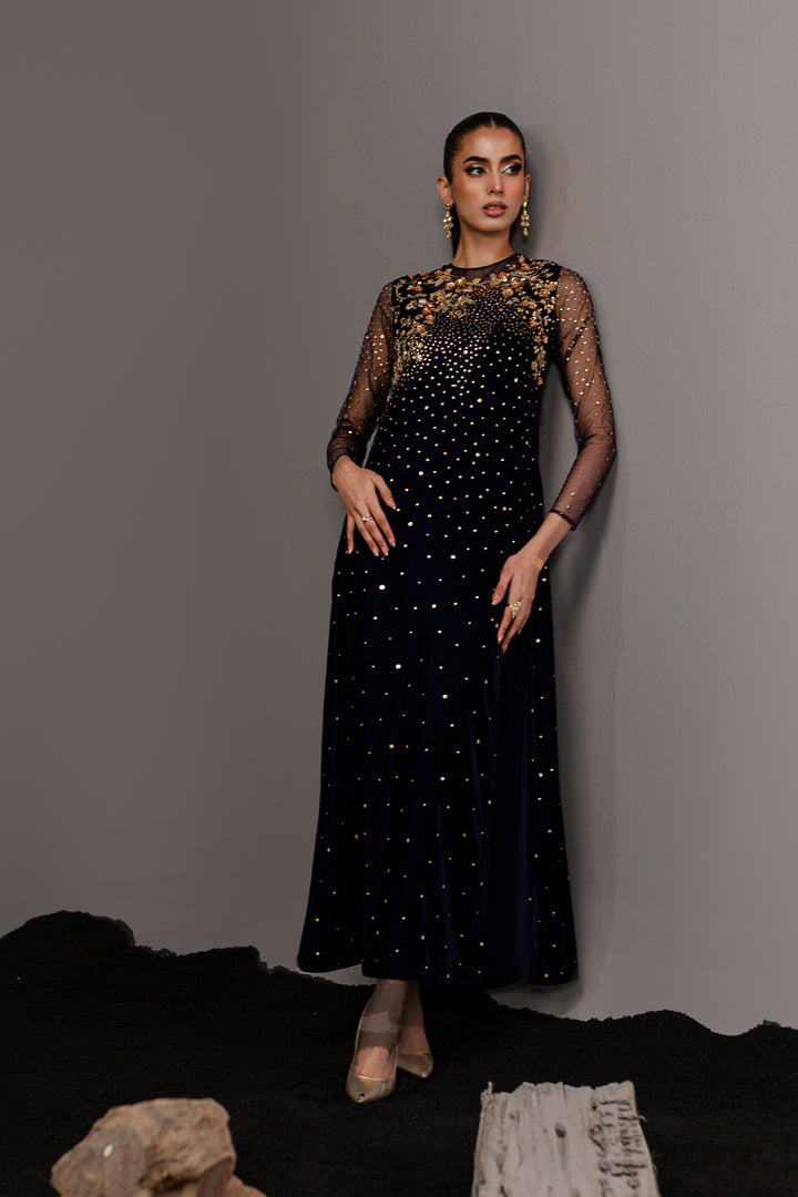 Blue Ell 1Pc - Formal Velvet Maxi - BATIK