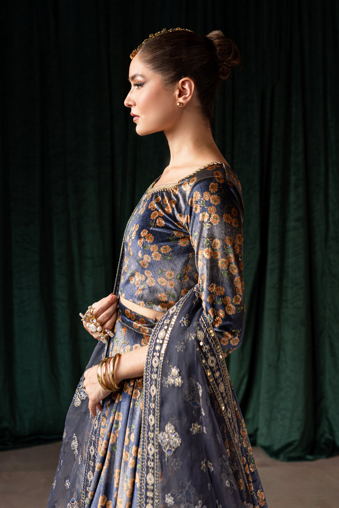 Blue Cicely  3Pc - Formal Dress - BATIK