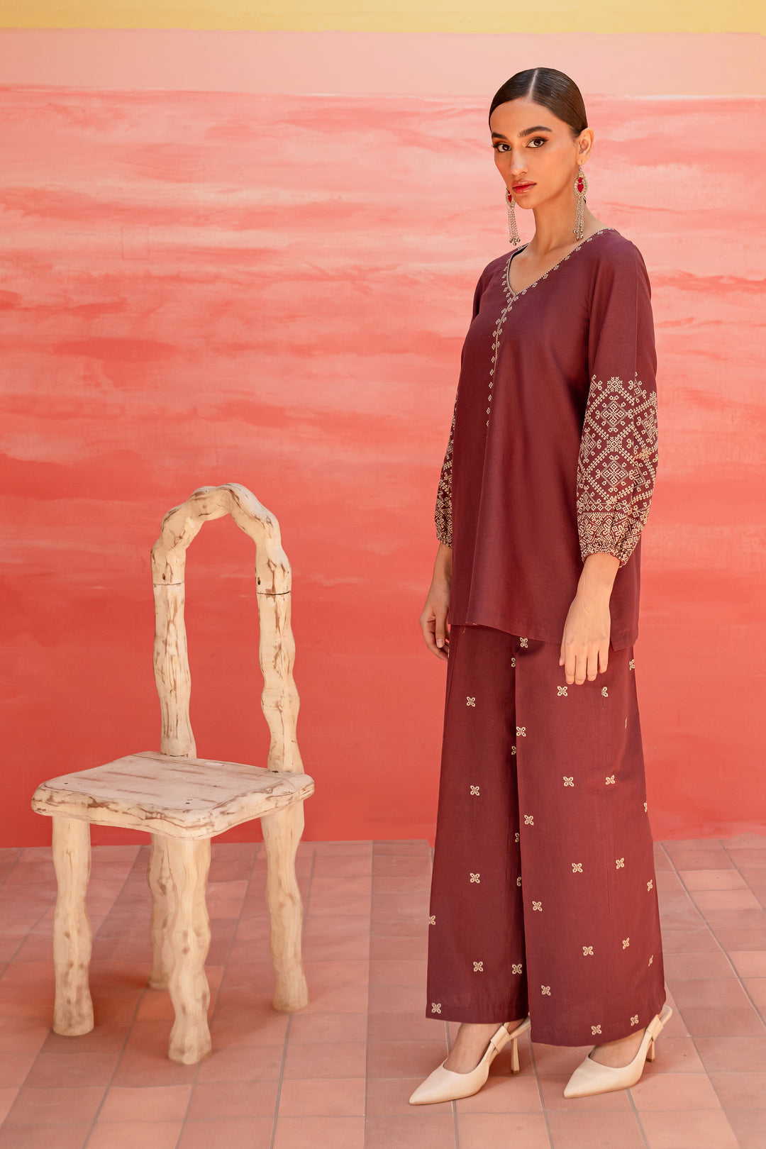 Cora Line 2Pc - Embroidered Khaddar Dress - BATIK