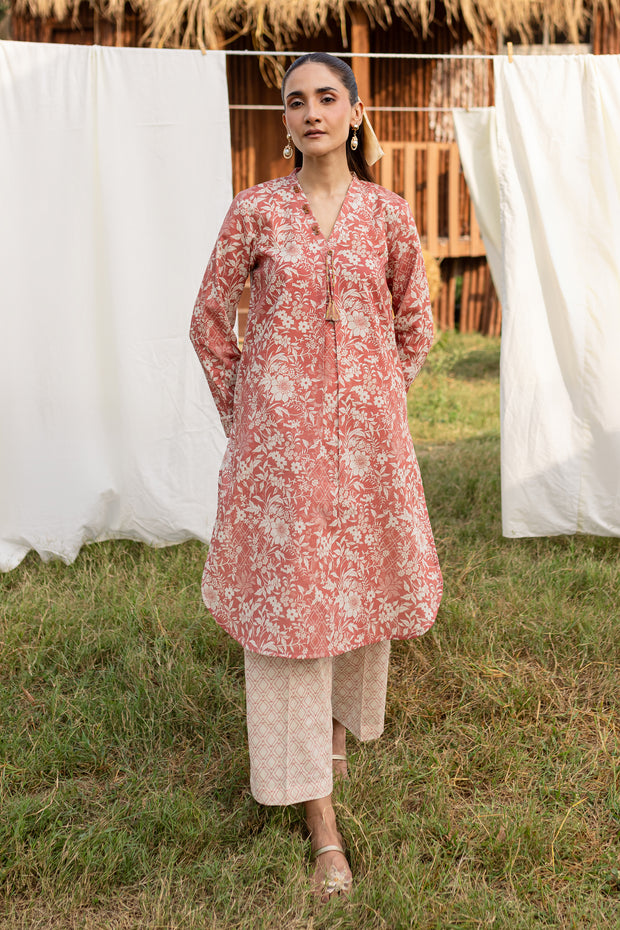 Omal 2Pc - Printed Khaddar Dress