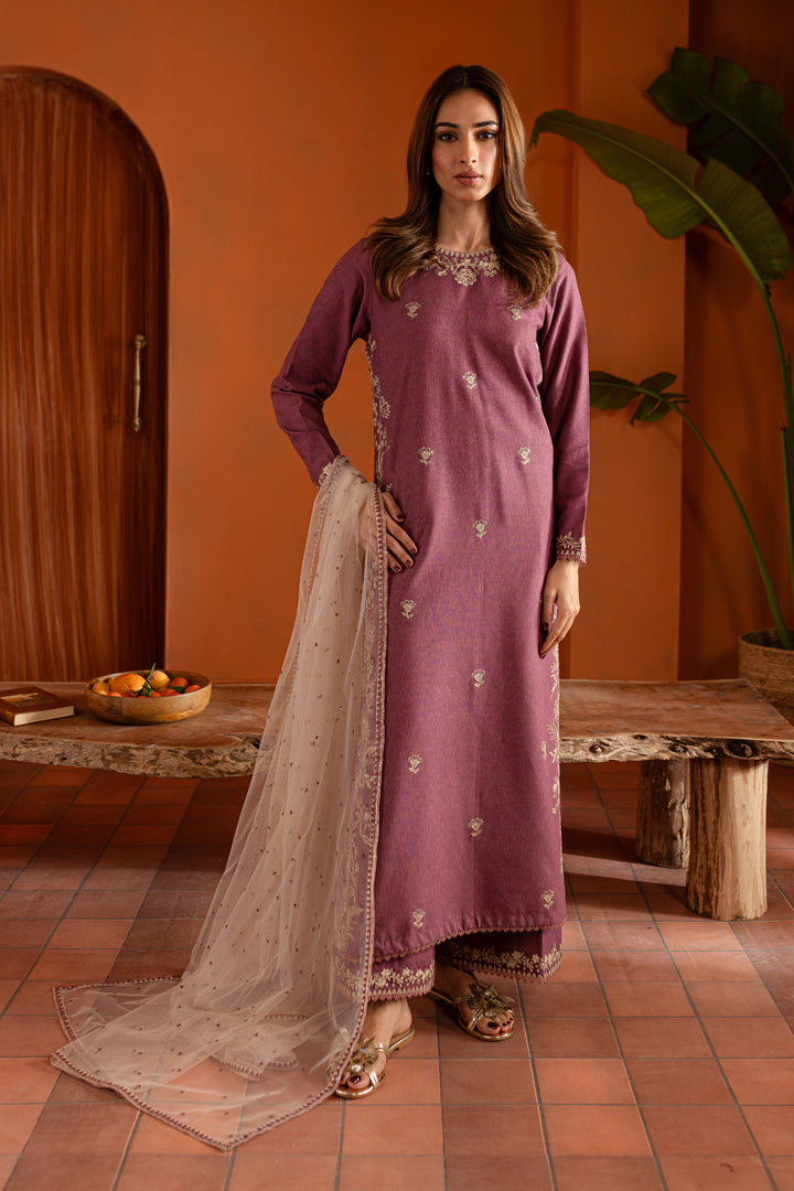 Amriti 3Pc- Embroidered Karandi Dress - BATIK