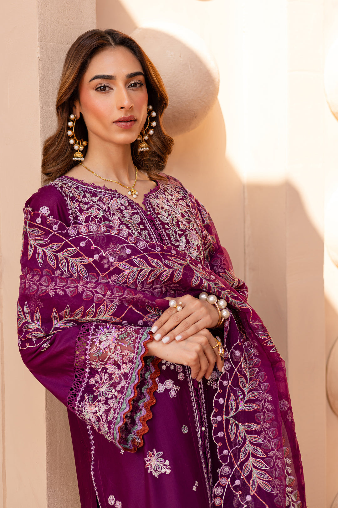 Roop 3Pc - Embroidered Luxe Pret