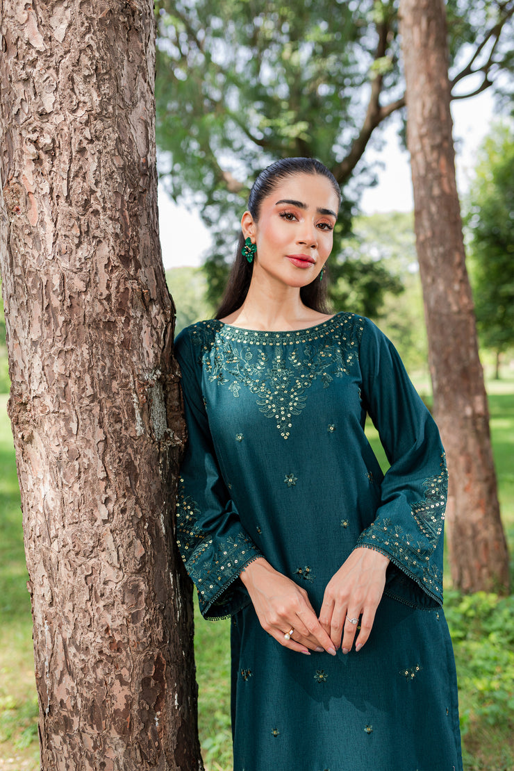 Eclat 2Pc - Embroidered Karandi Dress - BATIK