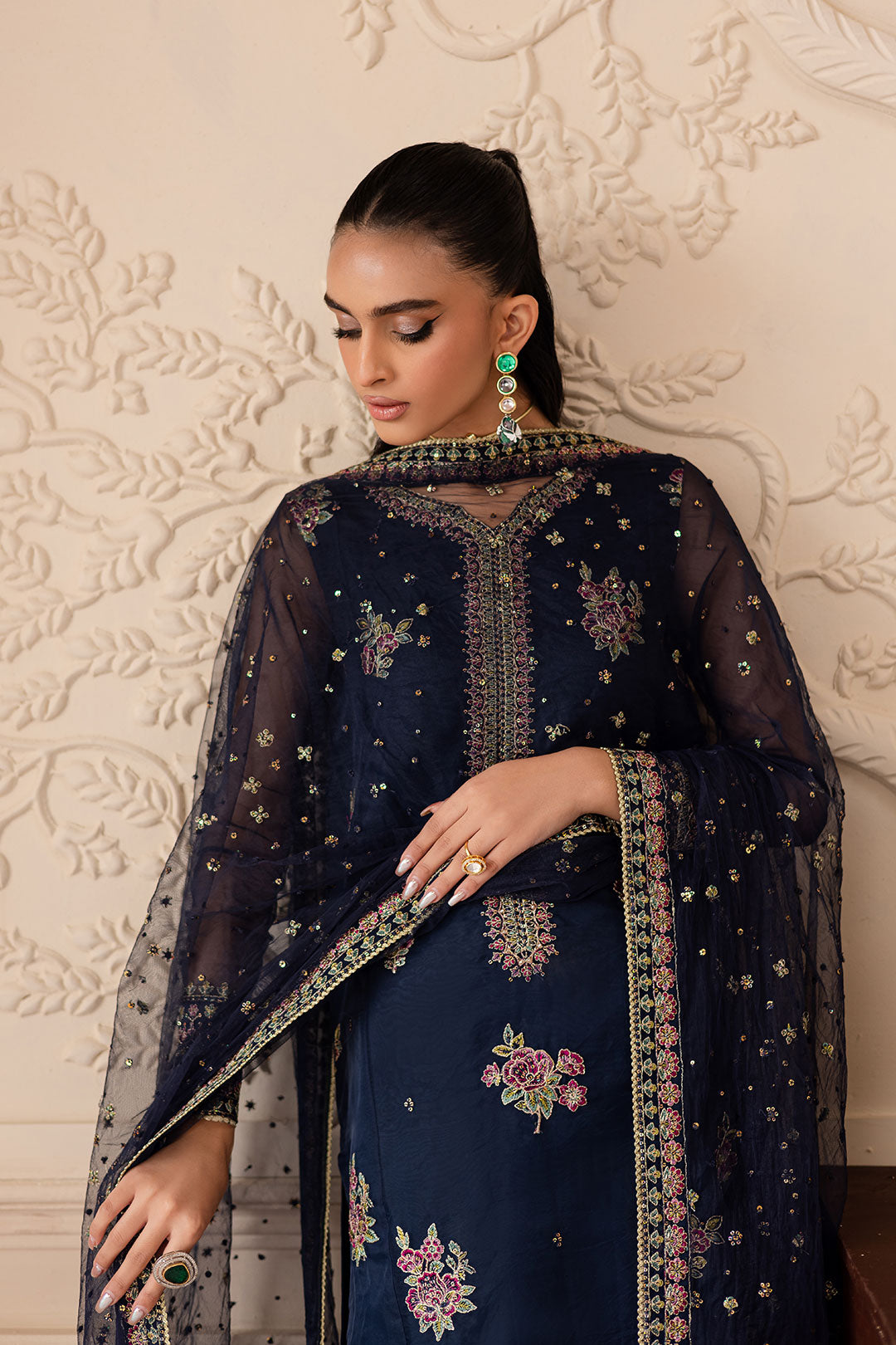 Ishani 3Pc - Embroidered Luxe Pret