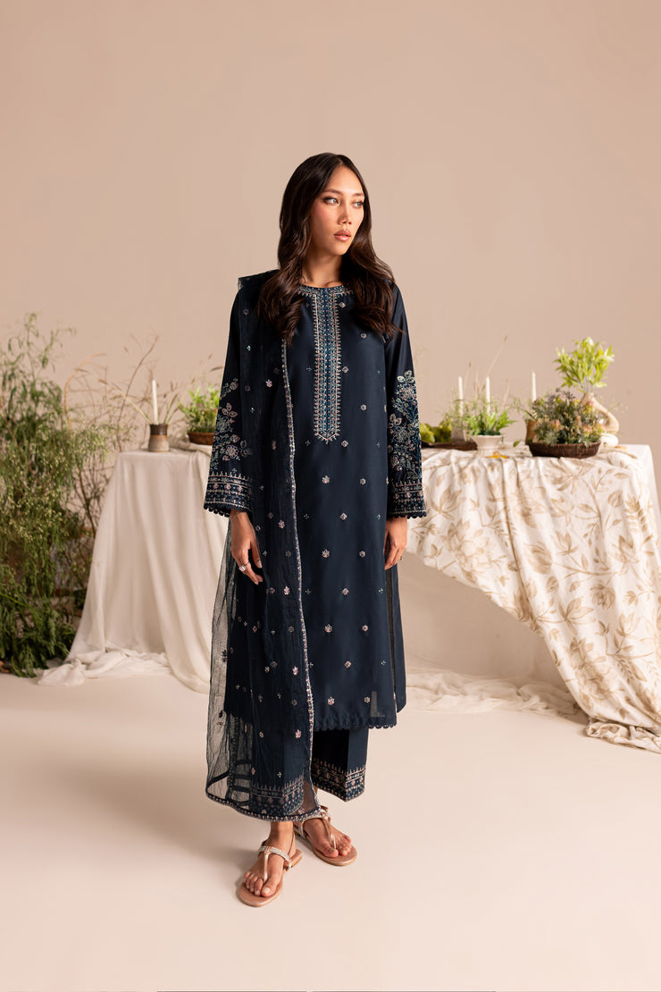 Freya 3Pc - Embroidered Lawn Dress - BATIK