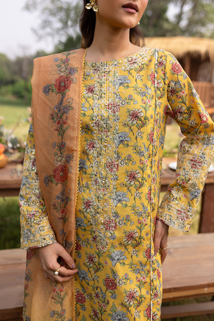 Florence 3Pc - Printed Khaddar Dress