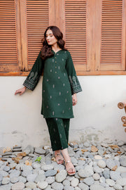 Verdant 2Pc - Embroidered Karandi Dress - BATIK